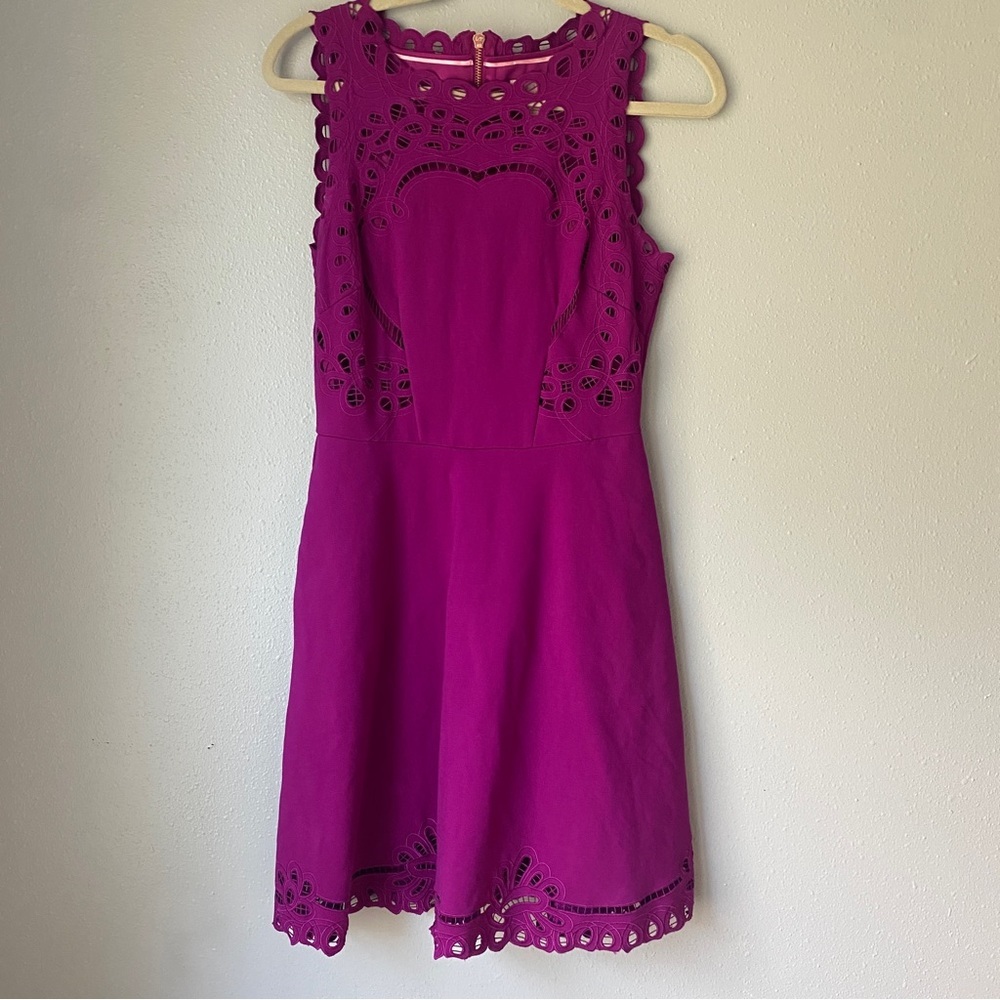 Ted Baker London Verony Magenta Eyelet Lace Dress